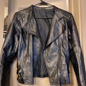 Black leather jacket